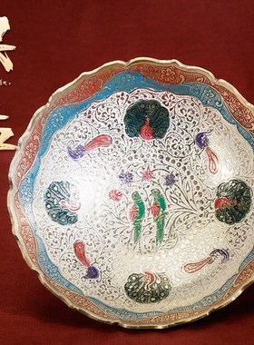 速发尼泊尔铜供水碗果盘供盘供碗佛前家用贡摆乔迁新居礼品盘件