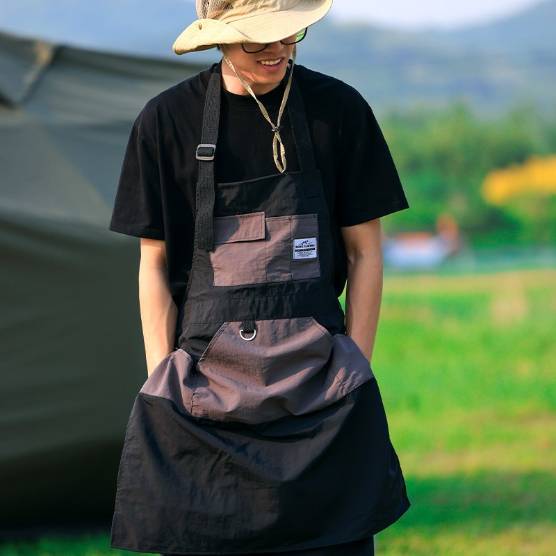速发围裙餐饮烧烤露营咖啡餐厅LOGO夏季薄款男户外工作服防泼水