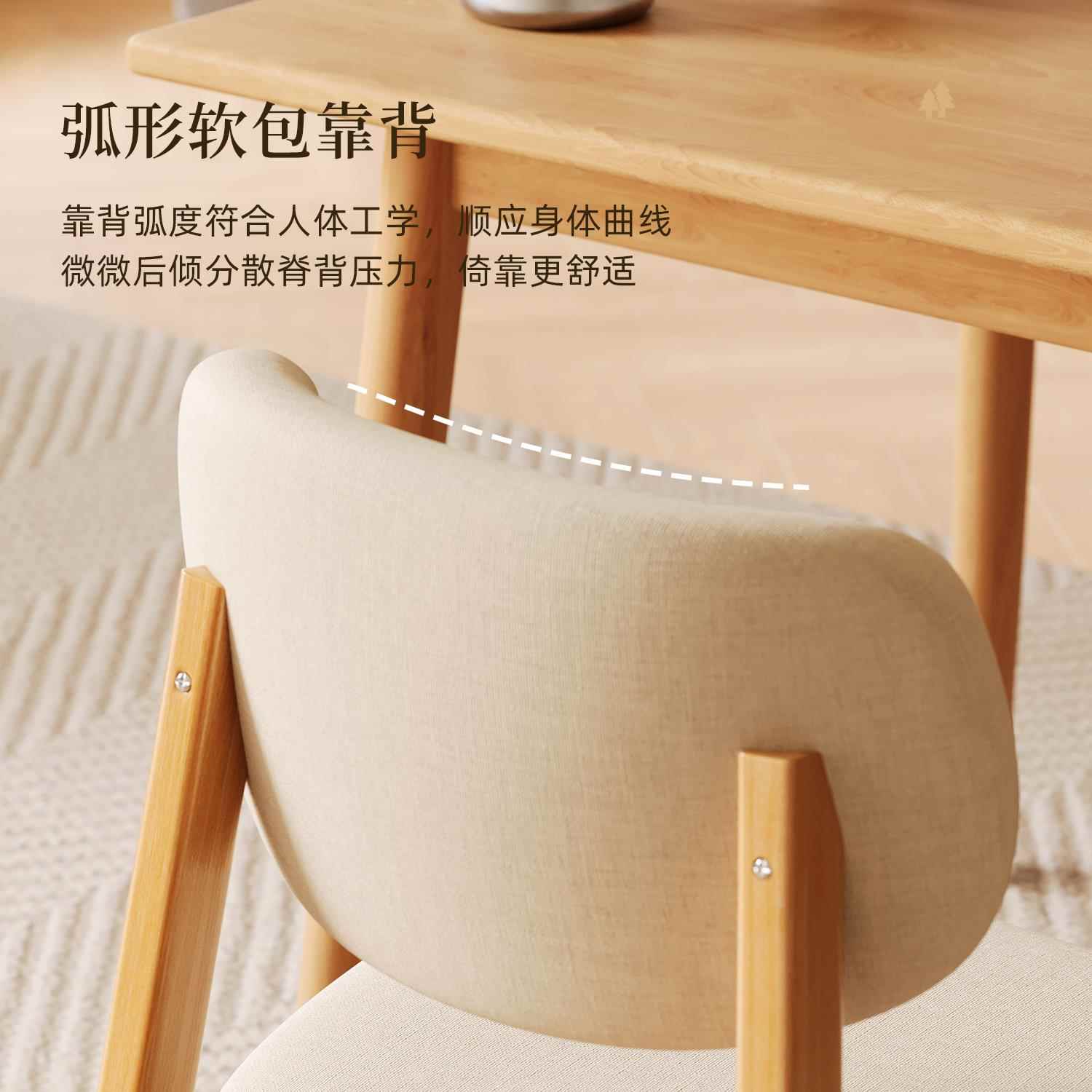 速发家用餐椅实木椅子靠背餐桌椅现代简约餐厅吃饭凳子商用茶桌书