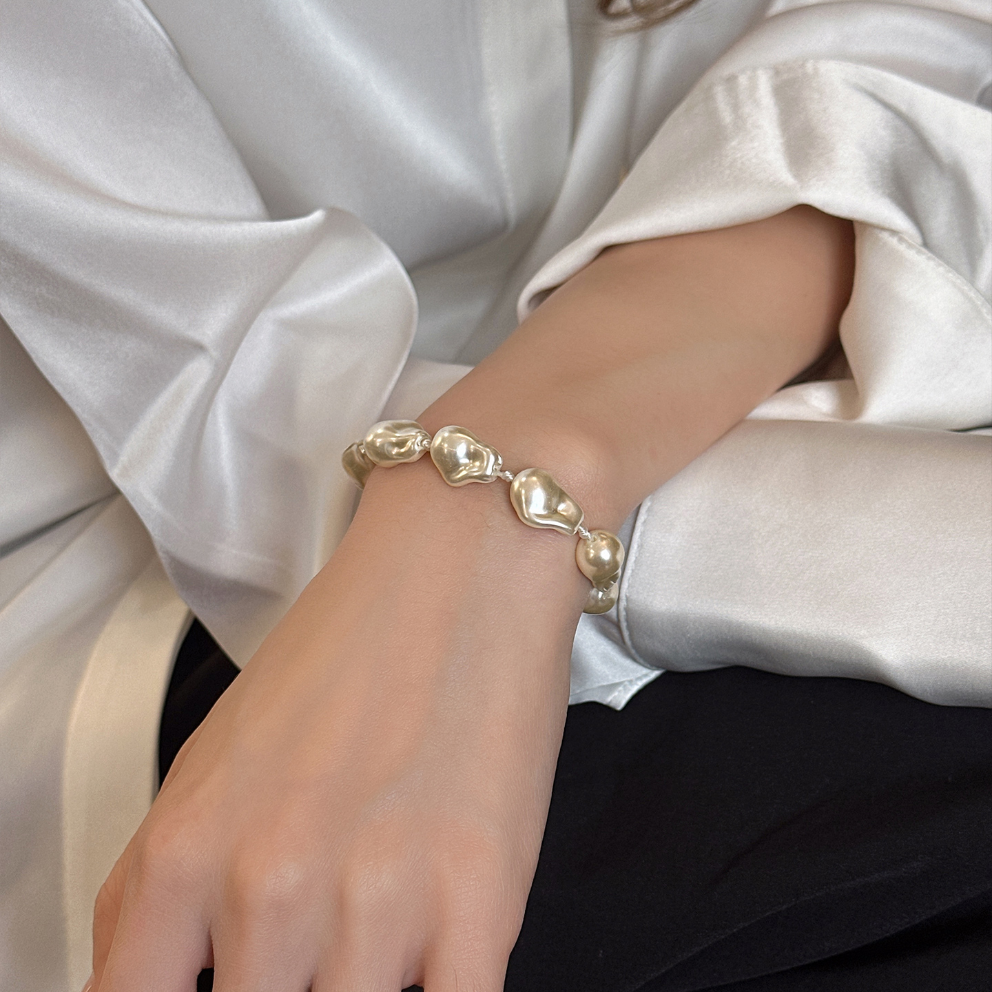 百搭精致巴洛克珍珠手链女ins风