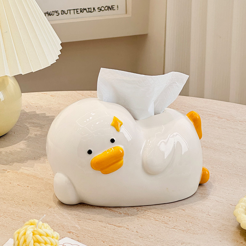 可爱悠闲鸭创意纸巾盒客厅轻奢高档高级感抽纸盒茶几桌面餐巾纸盒,家居饰品,装饰纸巾盒,淘宝优惠券,粉丝福利购,淘宝优惠卷