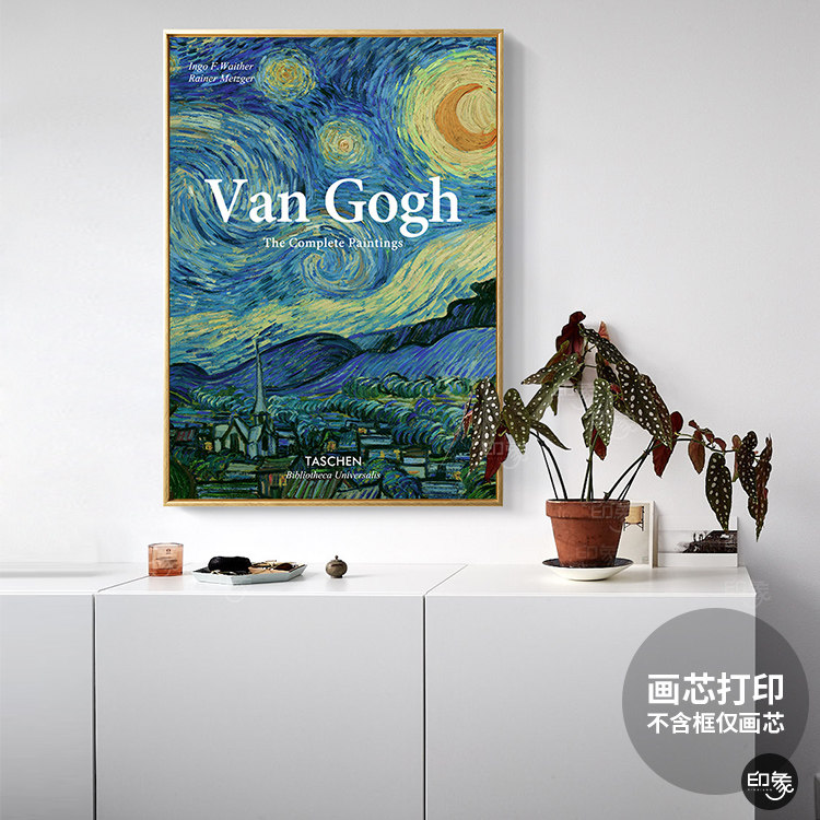 梵高星空 现代简约客厅名画装饰画芯玄关卧室餐厅艺术海报挂画心