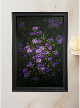 高级感紫藤花紫色花卉植物装饰画客厅挂画背景入户玄关装饰画芯