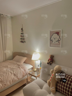 雪夜圣诞老人清新可爱卡通家居背景装饰画心 温暖治愈系相框海报