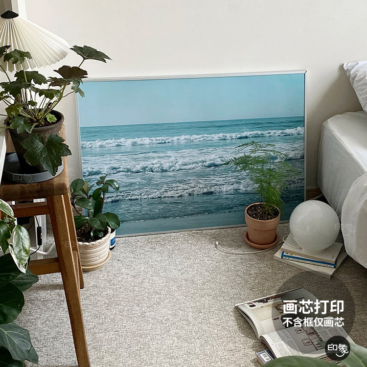 卧室北欧是sea海浪装饰画芯