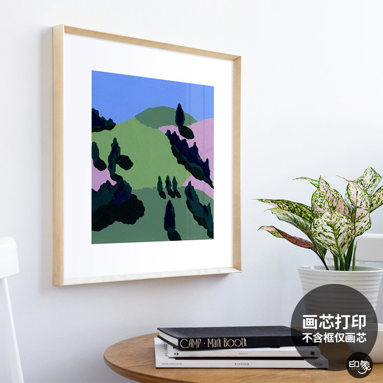 印象视觉 北欧风民宿餐厅小众个性插画装饰画芯卧室梳妆台挂画心