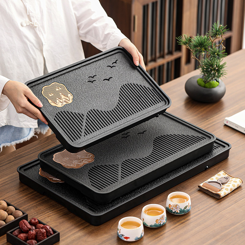 小型家用蓄水干泡茶台大号仿乌金石轻奢现代新中式小茶托盘,餐饮具,茶盘,淘宝优惠券,粉丝福利购,淘宝优惠卷