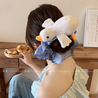 可爱大鹅发圈氛围感扎头发皮筋