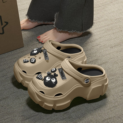 煤球洞洞鞋女款夏季外穿2025新款