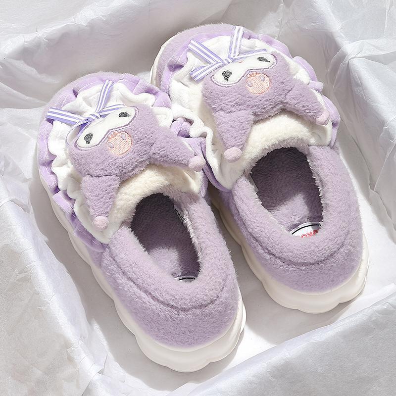 库洛米棉拖鞋女冬季包跟2023新款