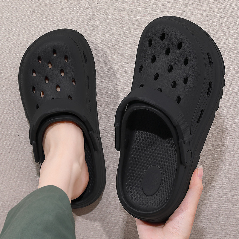 男士洞洞鞋男款夏季2025新款外穿踩屎感户外沙滩凉鞋开车两用拖鞋