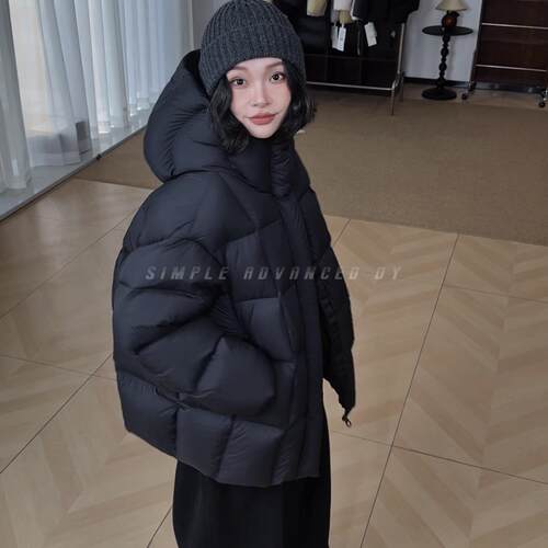 Daryo清砚鹅绒连帽中款羽绒服女