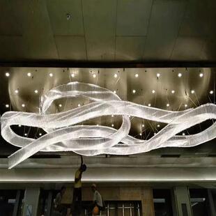 订制非标酒店工程灯具复式 水晶灯 别墅大堂会所沙盘售楼部个性