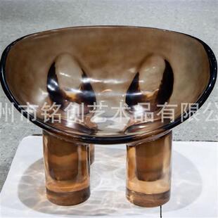 铂晶透明树脂升降凳子水晶亚克力设计师椅客餐厅吧台家用休闲椅子