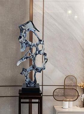 现代酒店大堂太湖石雕塑透明树脂桌面摆件创意装置艺术品抽象装饰