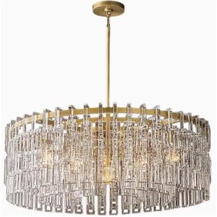 跨境灯具别墅客厅大吊灯美式 轻奢高档全铜水晶餐厅卧室主灯