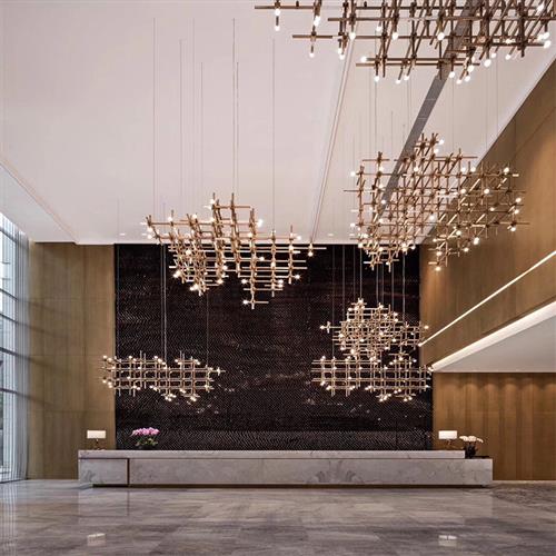 售楼部吊灯酒店工程光立方满天星会所吊灯餐厅公装灯具