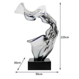 现代简约家居抽象摆件透明树脂雕塑酒店客厅样板间玄关装 饰工艺品