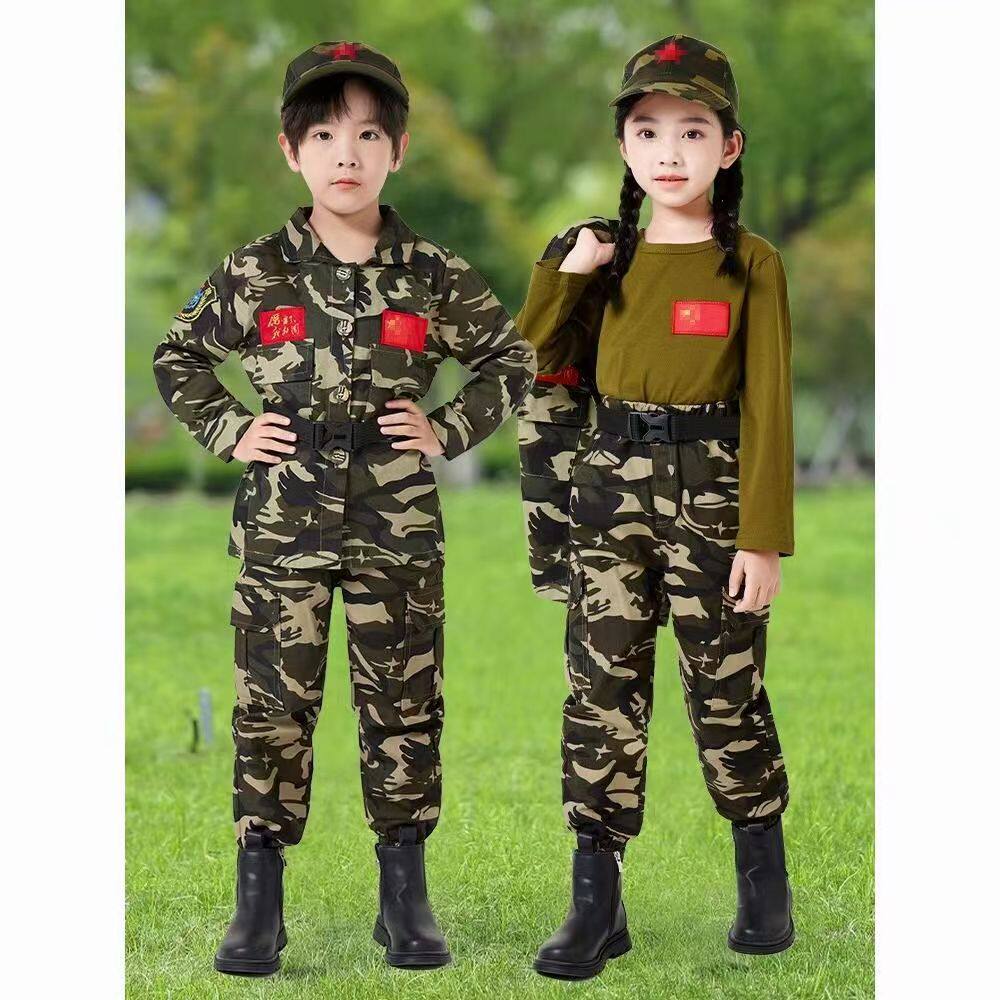 儿童迷彩服套装夏季特种兵中小学生短袖夏令营宽松军训演出服速干