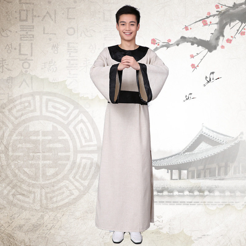 圆领袍唐代古装汉服男李白杜甫诗人服装端午节屈原书生话剧演出服
