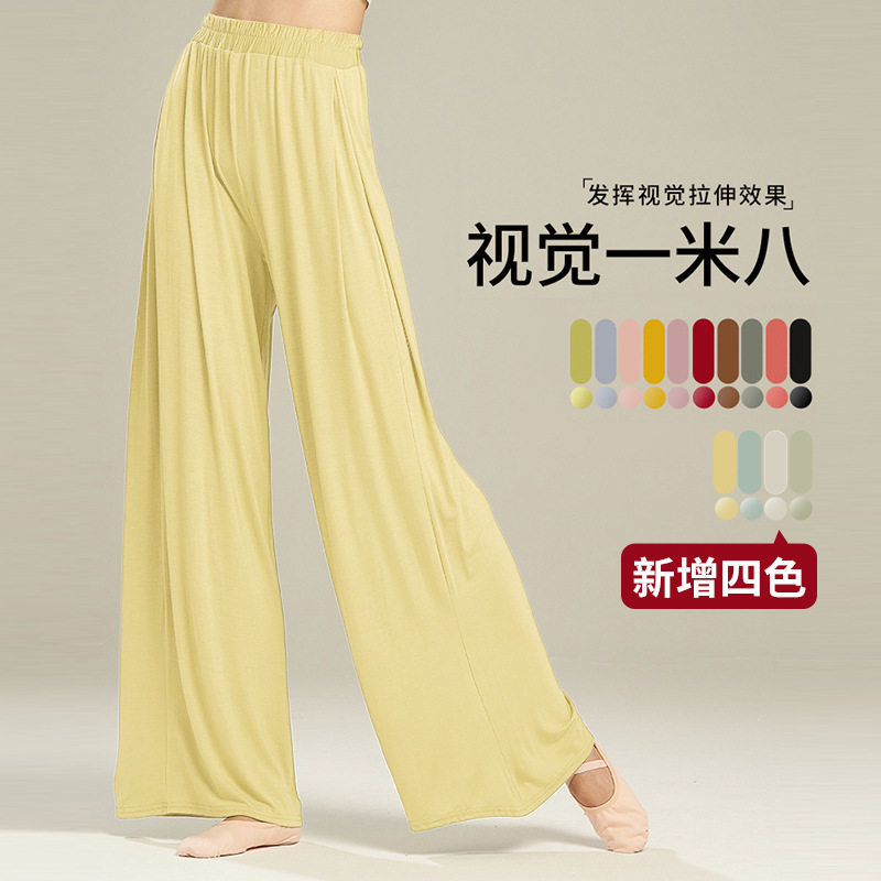 舞蹈裤女现代古典夏季新款成人宽松飘逸形体练功跳舞阔腿裤子