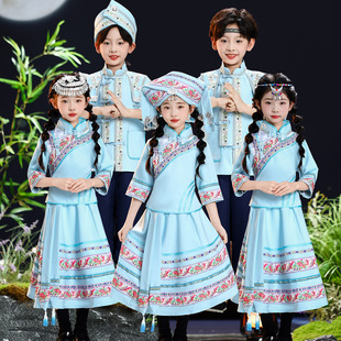 苗族壮族服装广西三月三男女童民族舞蹈演出服瑶族哈尼族彝族服饰