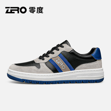 ZRO零度男鞋板鞋男真皮透气百搭拼色时尚休闲商务鞋男士厚底潮鞋