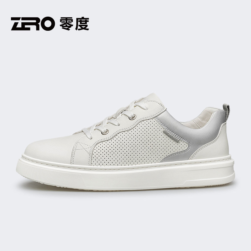 零度网面鞋男士2026夏季新款真皮轻量透气舒适板鞋脚感轻盈休闲鞋