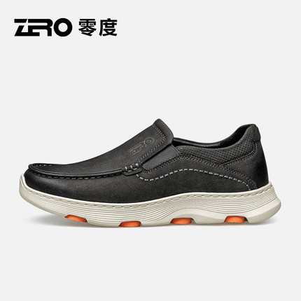 【杨烁同款】零度皮鞋男2025新款透气真皮男鞋男士缓震超轻休闲鞋