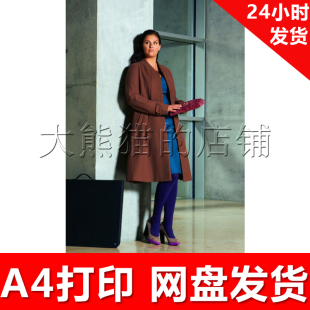 服装纸样1:1手工diy打印纸样电子版 x655 秋冬女装无领大衣外套
