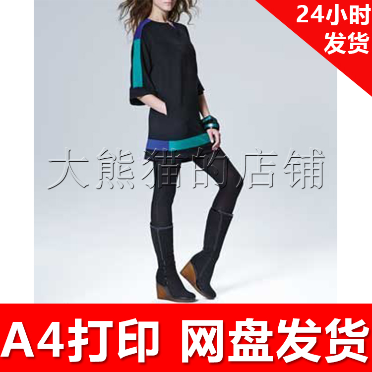 服装纸样1:1手工diy打印纸样电子版 x577 复古上衣3个码38-46女装