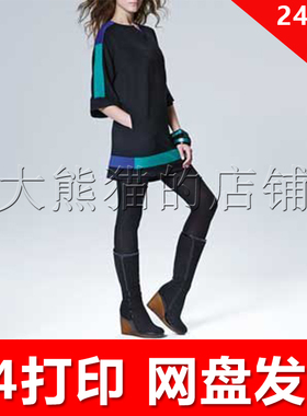 服装纸样1:1手工diy打印纸样电子版 x577 复古上衣3个码38-46女装