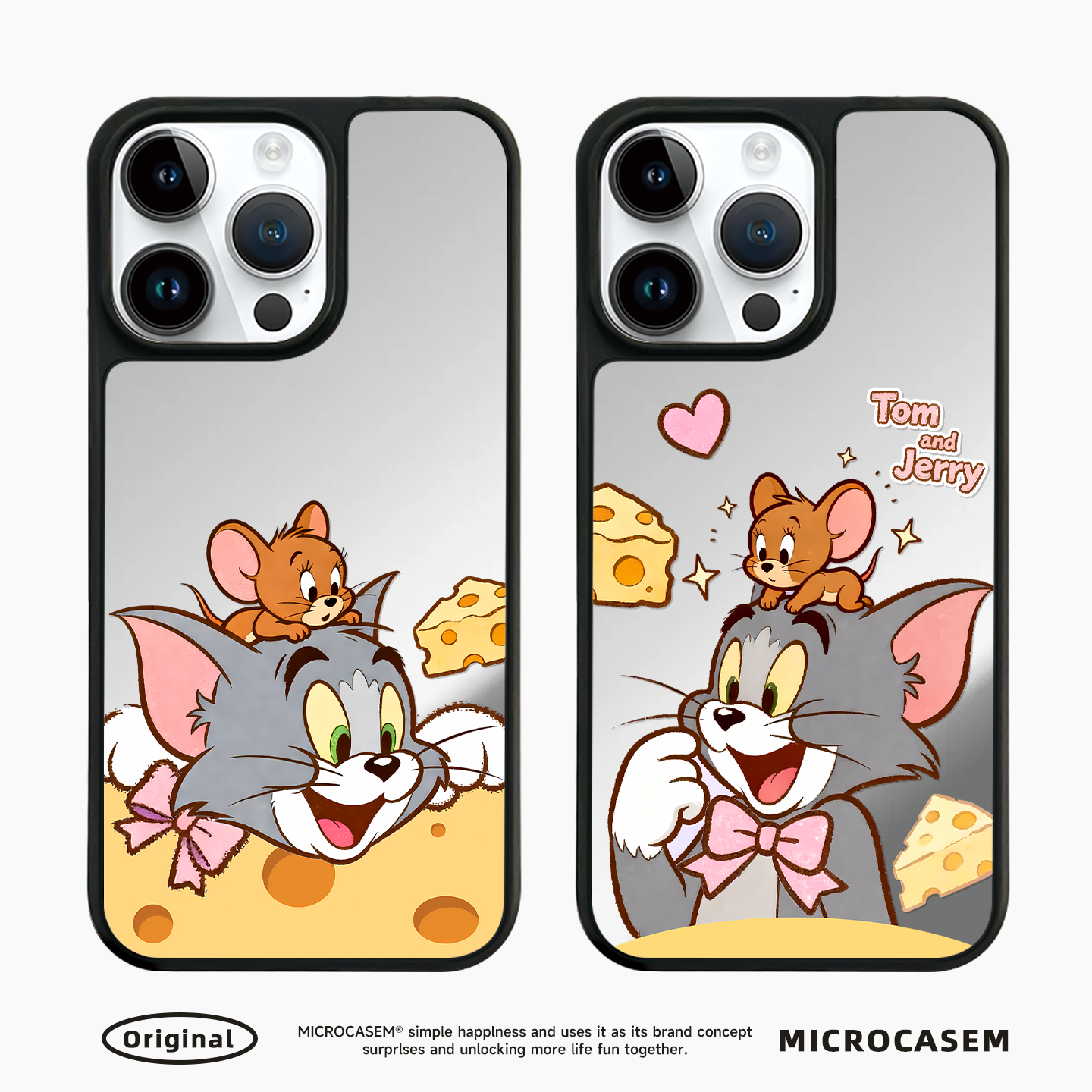 磁吸MagSafe奶酪猫和老鼠适用iphone17pro手机壳16promax苹果15镜面保护套14plus日韩ins可爱13卡通Air情侣12