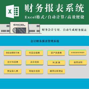 会计财务报表管理系统excel模板 资产负债表和利润表模板分析