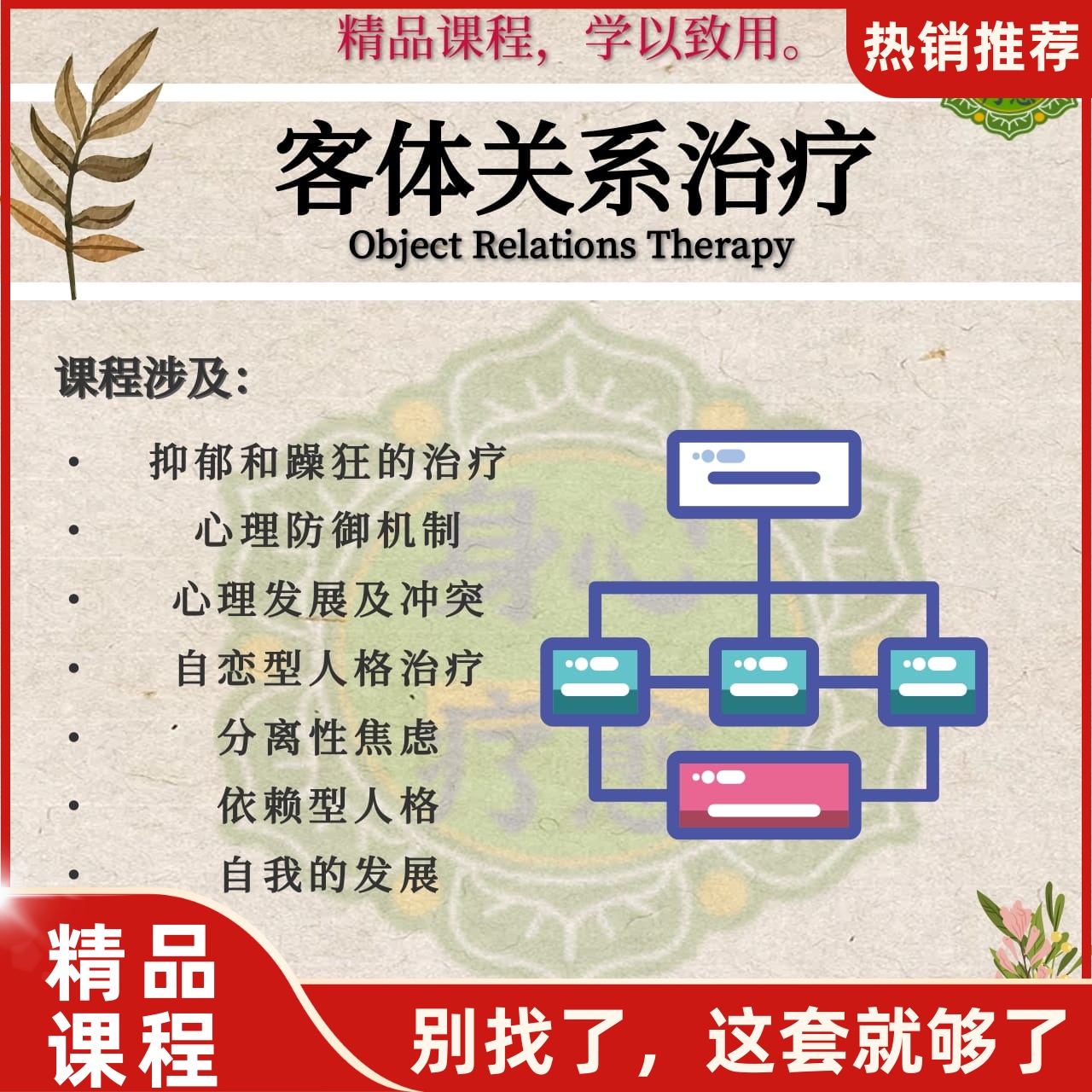 客体关系治疗心理学视频课程心理治疗咨询教学抑郁症躁狂症干预