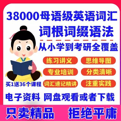 英语38000词汇速记思维导图及词根词缀单词及电子版英语词根词缀