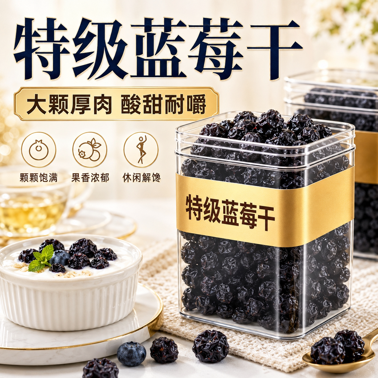正宗蓝莓干果干大兴安岭原味特大颗粒有机纯蓝莓干果汁官方旗舰店