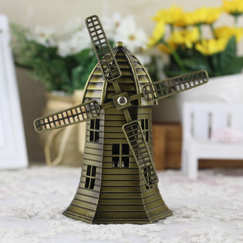 复古荷兰风车 欧式金属工艺品摆件 合金古铜大风车 磨房厂家直卖