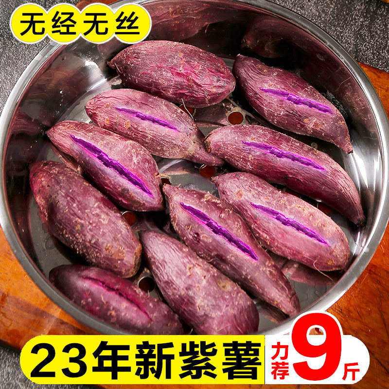 紫薯新鲜农家自种沙地红薯10斤紫罗兰蜜薯糖心甜山芋番薯蔬菜地瓜