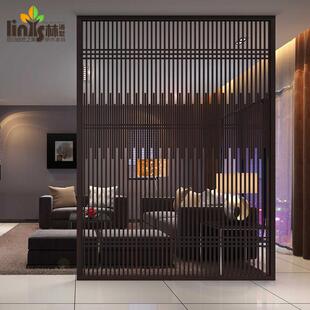 实木办公室客厅餐厅遮挡栅栏屏风新中式入户格栅隔断玄关现代简约
