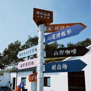 拍照打卡导向牌指景区户外小区指引牌路标牌 网红路牌指示牌新款