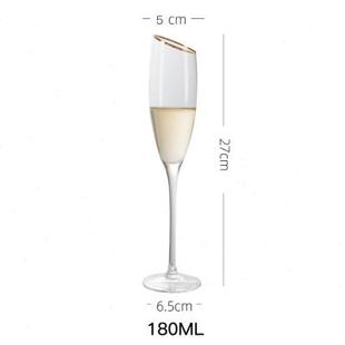 金边红酒高脚杯玻璃酒杯家用葡萄酒杯子香槟杯酒具套装