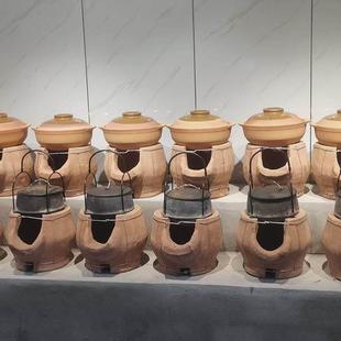 手工泥炉小土灶炖鸡柴火炉砂锅泥土灶农家乐煨鸡汤土炉子炭炉火锅