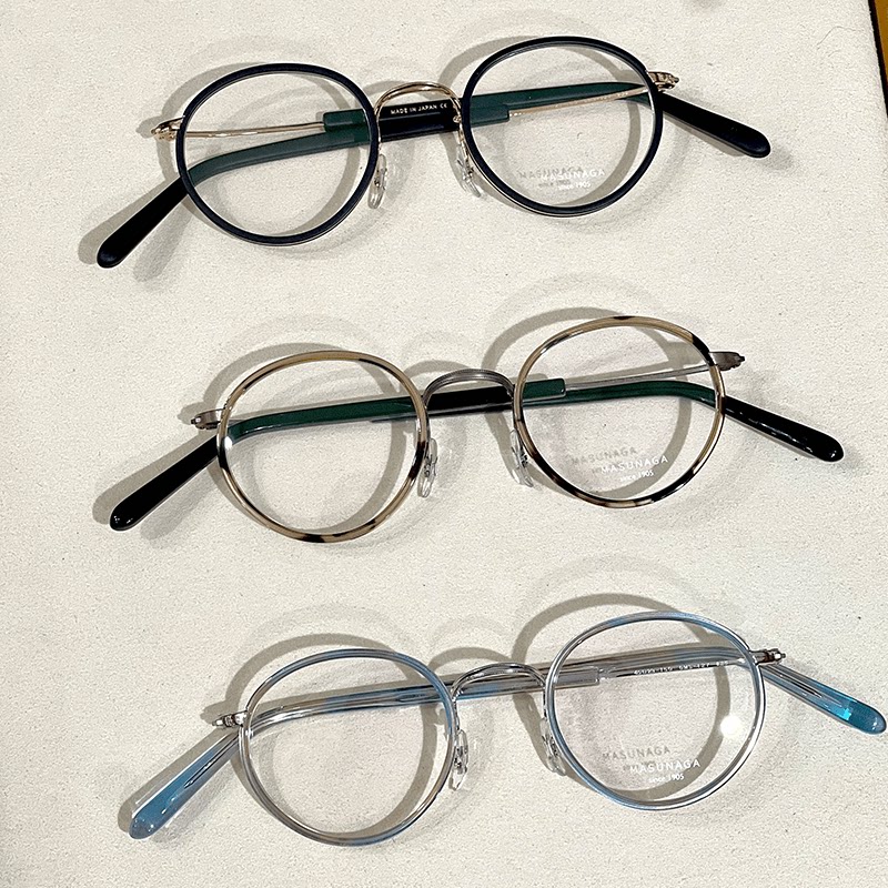MASUNAGA增永GMS127新款经典小圆框复古风手作眼镜镜框多色可选