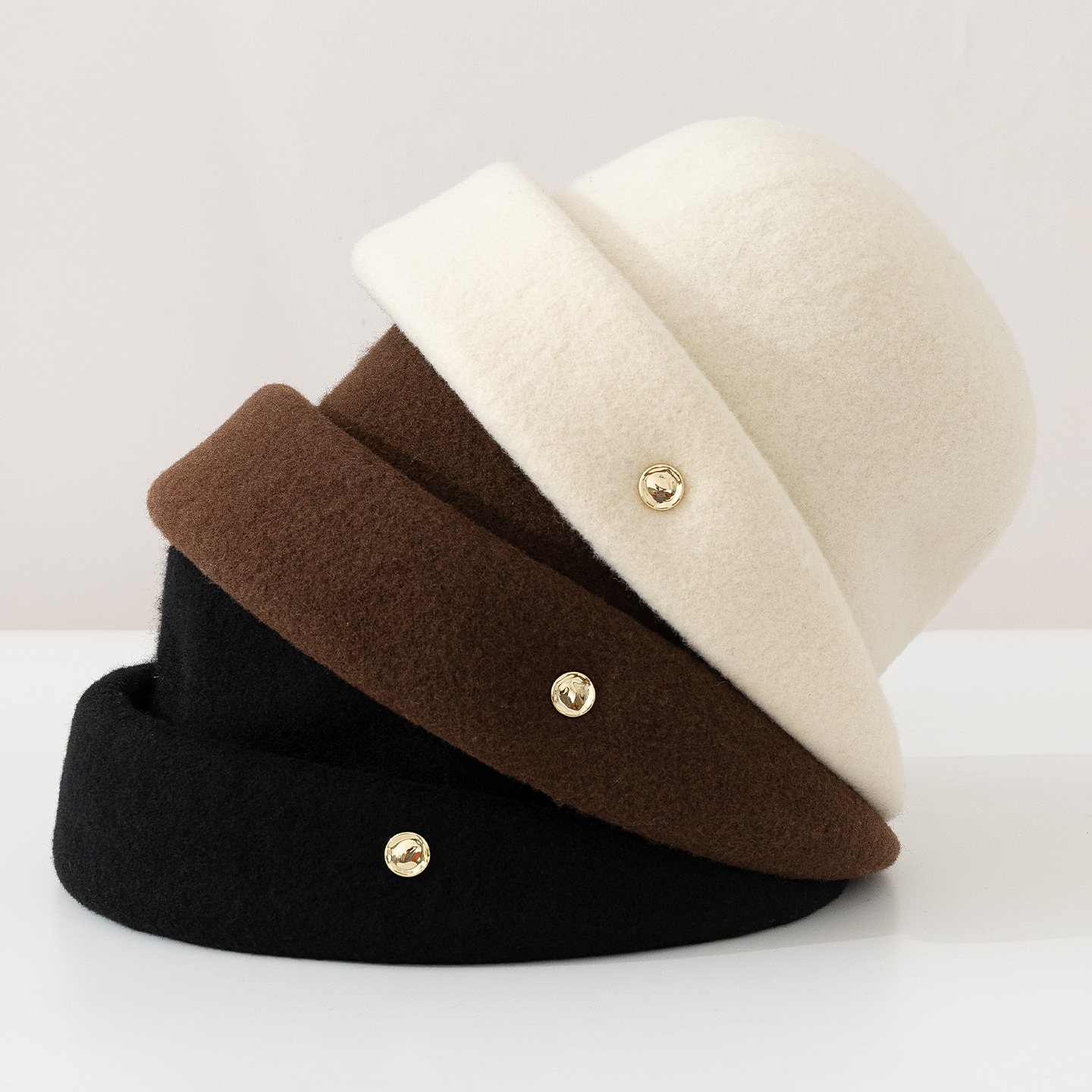 2025新款纯羊毛贝雷帽女秋冬保暖