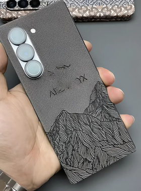 三星W26全包保护膜zfold7钻石纹后膜素皮适用于fold6防摔膜W25边框膜Fold5个性W24背膜W23后盖贴fold4中轴膜