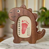 纯手写书法宝宝手足印相框实木满月手脚印摆台百天周岁仪式 感道具