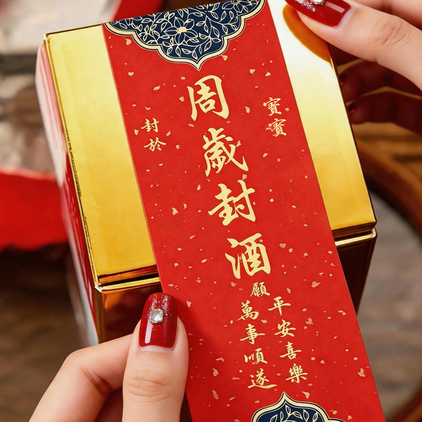 高品质一原创设计金色封酒贴