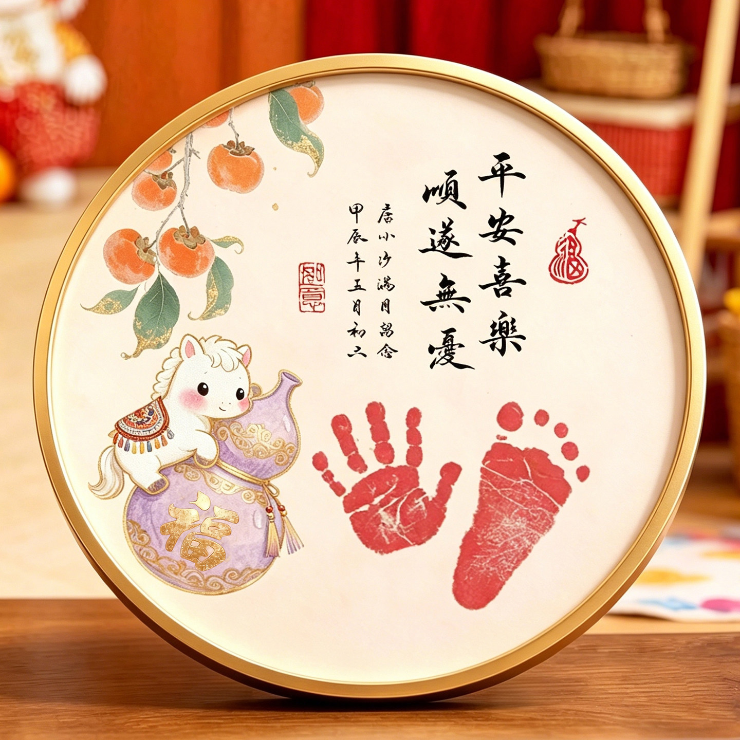 原创设计一宝宝手足印相框