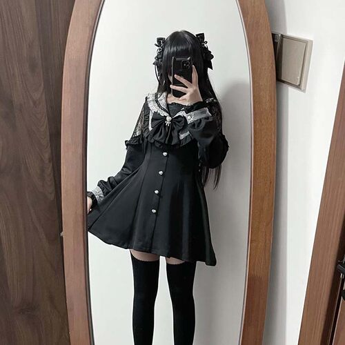 夜璃【二团】蕾水手领长收腰量产型服大码蕾服氛围元气国牌
